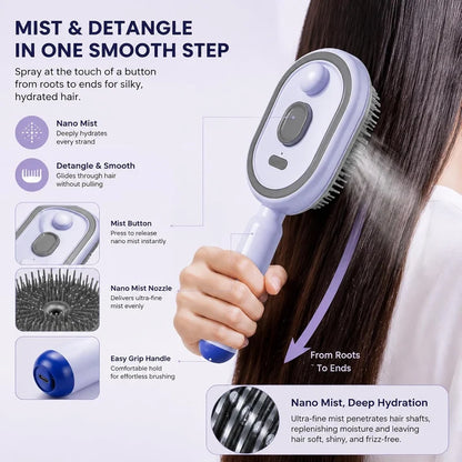 Electric Air Cushion Comb – Retractable Hair Styling & Detangling Brush