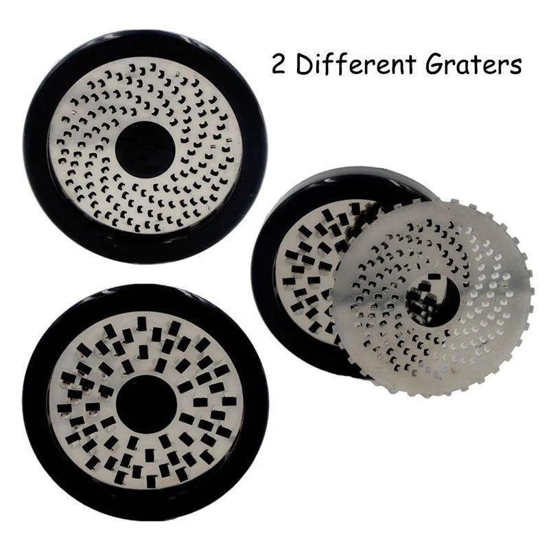Rotary Cheese Grater – Stainless Steel 2-Blade Kitchen Shredder