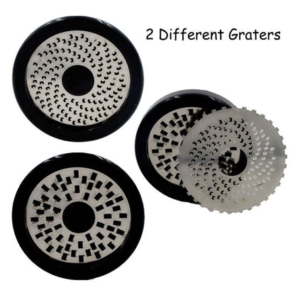 Rotary Cheese Grater – Stainless Steel 2-Blade Kitchen Shredder